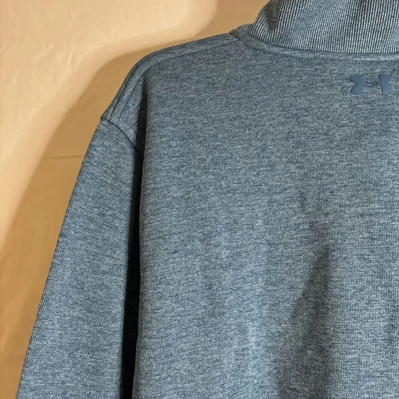 Under Armour Mens 1/4 Zip Sweatshirt Sweaterfleece Storm Loose Coldgear Blue XXL - Picture 10 of 16